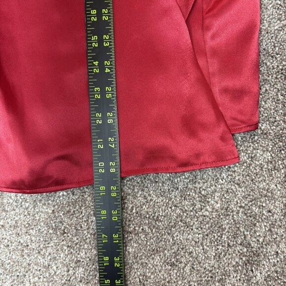 Calvin Klein Women's Satin Blouse Plus Size 2X Red Wrap Front V-Neck NWT $89 - Picture 8 of 15